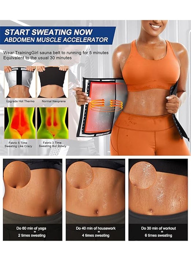 JS Waist Trainer Belt for Women, Body Slimming Corsets Sports Shaper Belt Restraint Belt Shapewear, Weight Loss Tummy Wrap Workout Belt Sweat Belly Band Sports Girdle Sauna Suit - Image 3