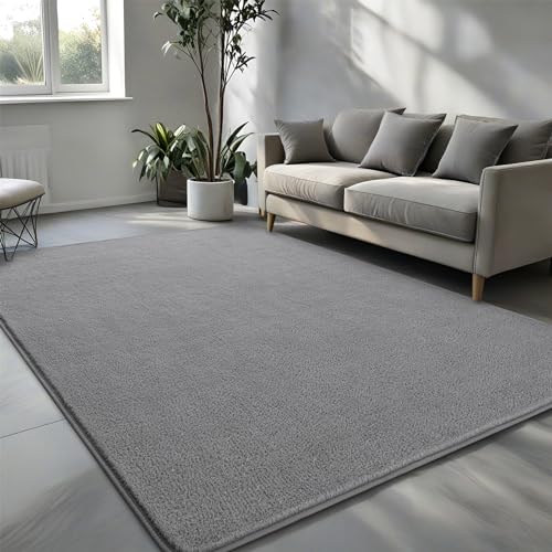 Pettop 4x6 ft Grey Area Rugs for Bedroom Living Room Washable Memory Foam Indoor Carpet Modern Aesthetic Minimalist Non Slip Soft Comfy Carpet for Boys Girls Dorm Home Decor - Image 3