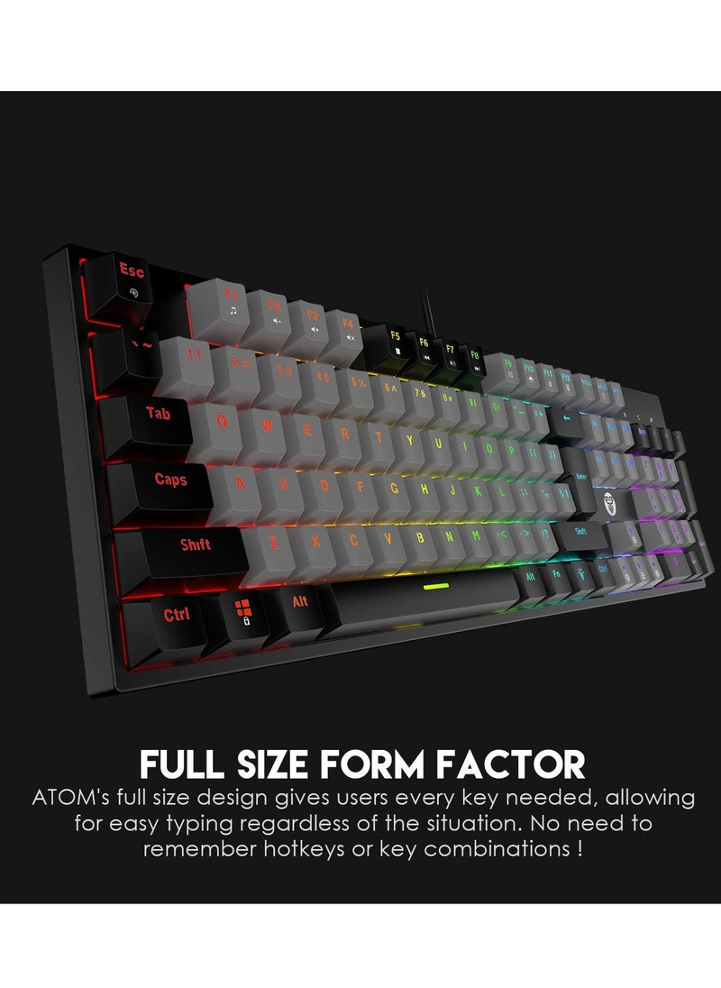 FANTECH - ATOM MK886 RGB Full Mechanical Gaming Keyboard – BLUE Switch - Double Injection Keycaps - Image 1