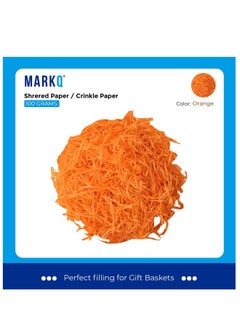 MARKQ Crinkle Cut Shredded Paper Filler for Gift Wrapping Hamper/Basket Filling Packing Supplies (Orange)  - Image 2