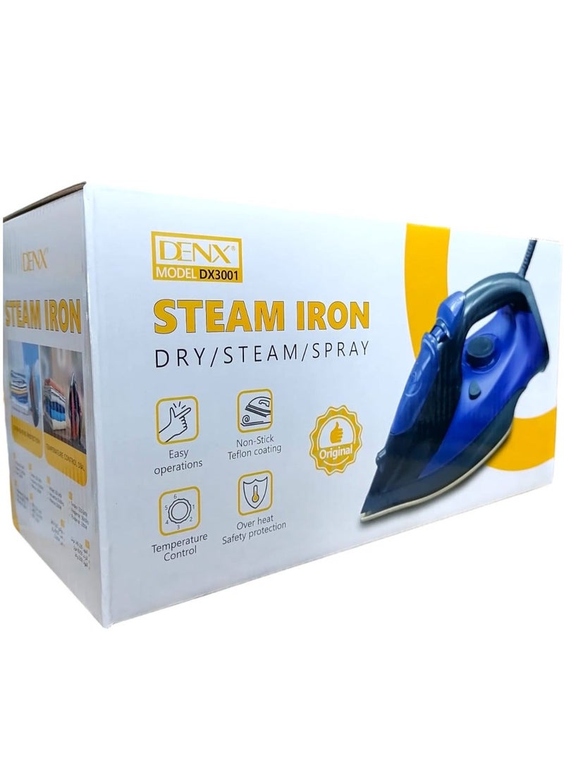 Denx 2200W steam iron blue - Image 3