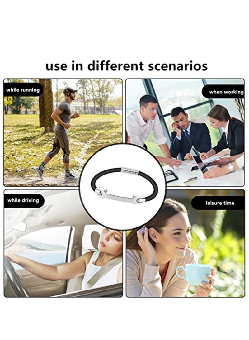 SYOSI Anti-Static Bracelet Wrist Straps, Band Rubber Bracelets Silicone Bracelet Static Bracelet Fashion Anti-Static Products Eliminate Static for Women and Men Unisex (Black-20cm) - Image 4