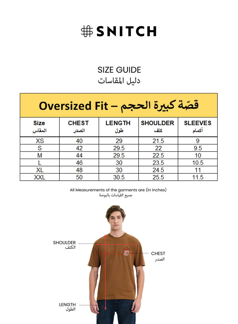 Snitch  100% Cotton Ombre Oversized T-Shirt for Men | Best Price UAE