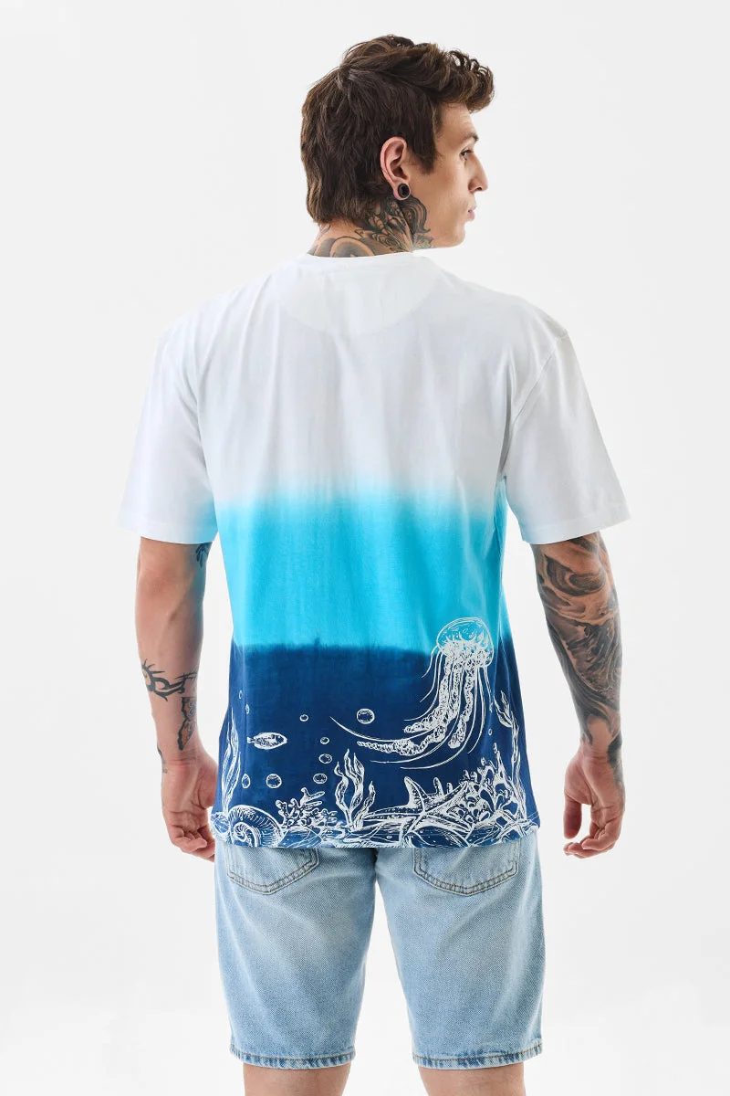 Snitch  100% Cotton Ombre Oversized T-Shirt for Men | Best Price UAE