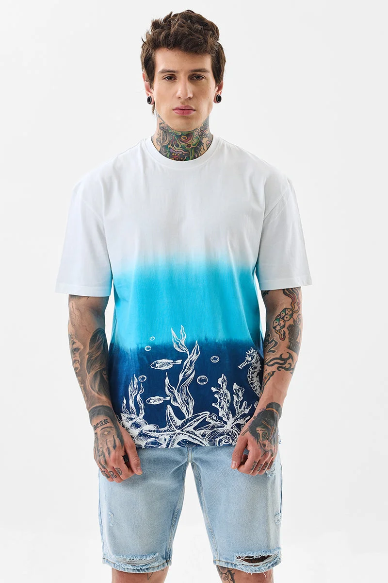 Snitch  100% Cotton Ombre Oversized T-Shirt for Men | Best Price UAE