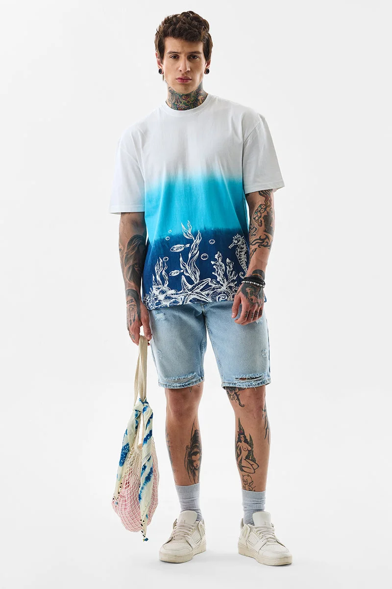 Snitch  100% Cotton Ombre Oversized T-Shirt for Men | Best Price UAE