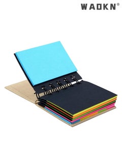 WAOKN Sticky Notes, Pocket Size Spiral Sticky Note Pad, Assorted Primary Colors, Paper Sticky Note Set with Spiral Binding (125 sticky notes + 125 color strips)  - Image 5