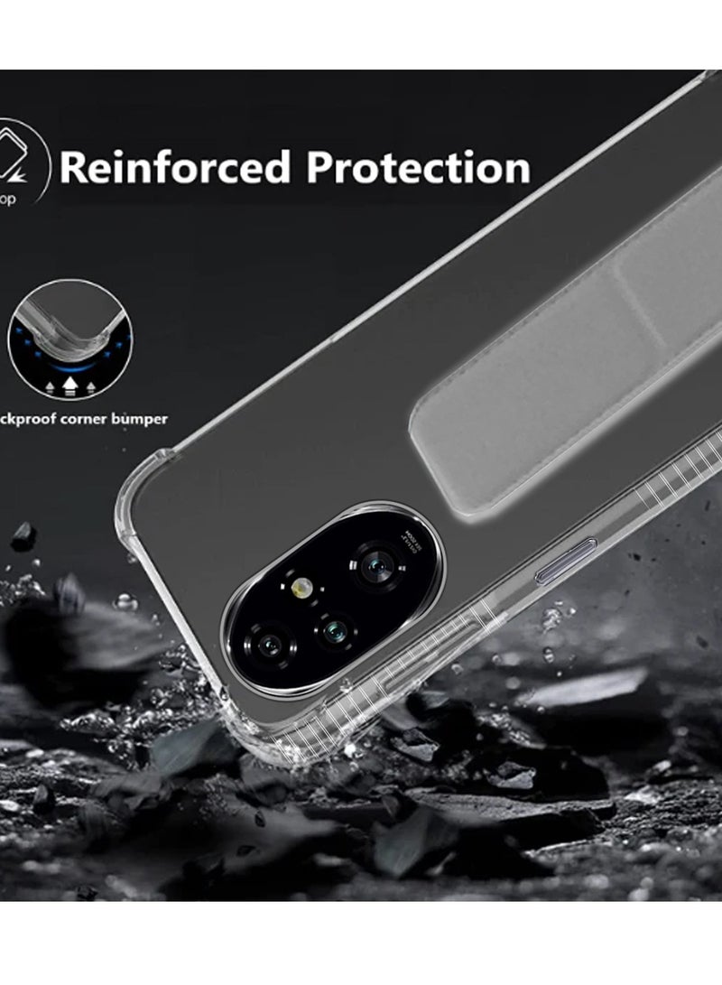 Wtech Honor 200 Pro 5G 2024 TPU Hand Grip Air Pillow Case Cover - Clear/Grey - Image 4