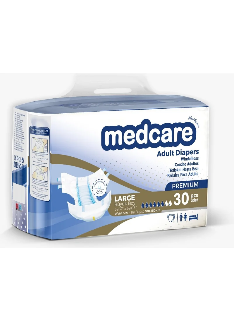 MedCare Adult Diapers Large Premium Special Series (Large Size) L 30 Pieces