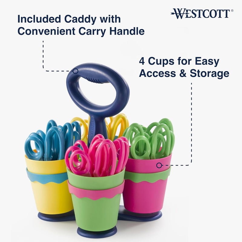 Westcott Westcott School Scissor Caddy and 5Inch Blunt Safety Scissors for Kids Assorted 24 Pack 14756 - Image 5