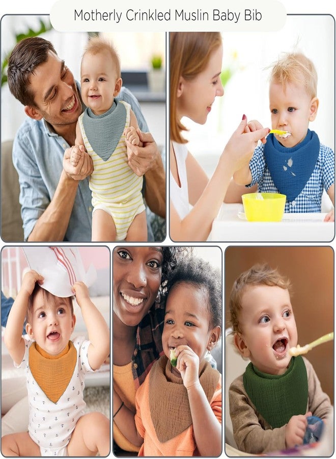 موذرلي مريلة ماذرلي للأطفال من عمر 0 إلى 6 أشهر - مريلة أطفال من الموسلين الناعم، مرايل قابلة للتعديل وماصة للأطفال حديثي الولادة حتى عمر 12 شهرًا للأولاد والبنات (متعددة الألوان، عبوة من 5 قطع) - Image 4