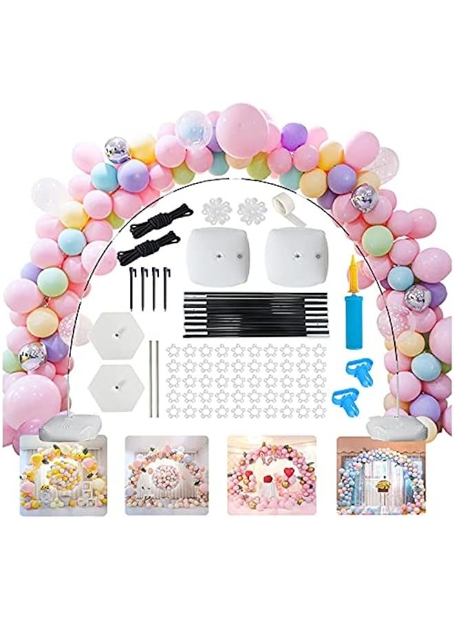 دوركو مجموعة قوس البالونات مع مضخة قاعدة - 83 قطعة شريط بالونات، اكليل البالونات وحوامل عمود بالونات كبيرة قابلة للتعديل بعرض 10 قدم - Image 1