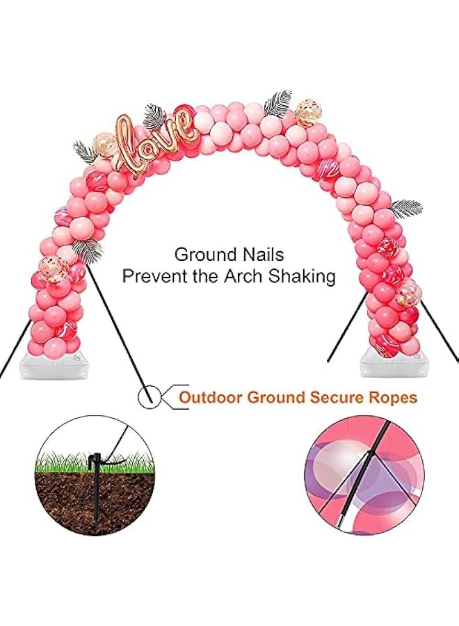 دوركو مجموعة قوس البالونات مع مضخة قاعدة - 83 قطعة شريط بالونات، اكليل البالونات وحوامل عمود بالونات كبيرة قابلة للتعديل بعرض 10 قدم - Image 2
