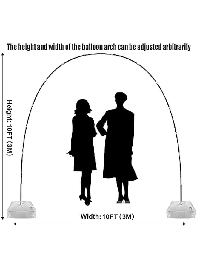 دوركو مجموعة قوس البالونات مع مضخة قاعدة - 83 قطعة شريط بالونات، اكليل البالونات وحوامل عمود بالونات كبيرة قابلة للتعديل بعرض 10 قدم - Image 3