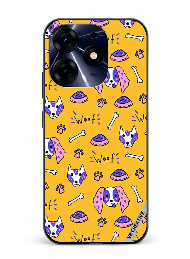 VR CREATIVE Protective Case Cover For Tecno Spark 10 Pro Dogs Funny Doodle Seamless Pattern Design Multicolour - Image 1