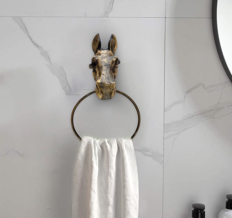 Two Moustaches Horse Head Design Antique Finshed Towel Hanger, Towel Hangers for Home, Standard, Pack of 1 - Image 4