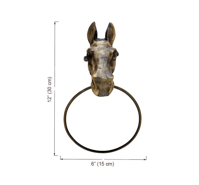Two Moustaches Horse Head Design Antique Finshed Towel Hanger, Towel Hangers for Home, Standard, Pack of 1 - Image 5