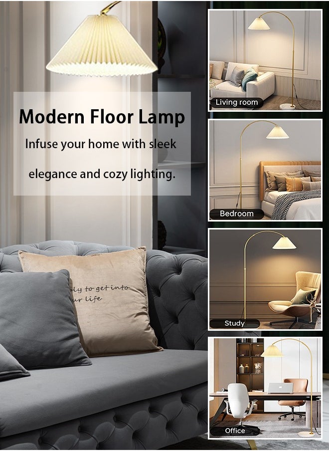 ضوء كامل - مصباح أرضي LED مع رف وتصميم مطوي، 3 ألوان إضاءة، قابل لتعديل السطوع، مع جهاز تحكم عن بُعد، مثالي لغرفة النوم أو المعيشة أو المكتب، 12 واط، 172×30 سم - Image 1