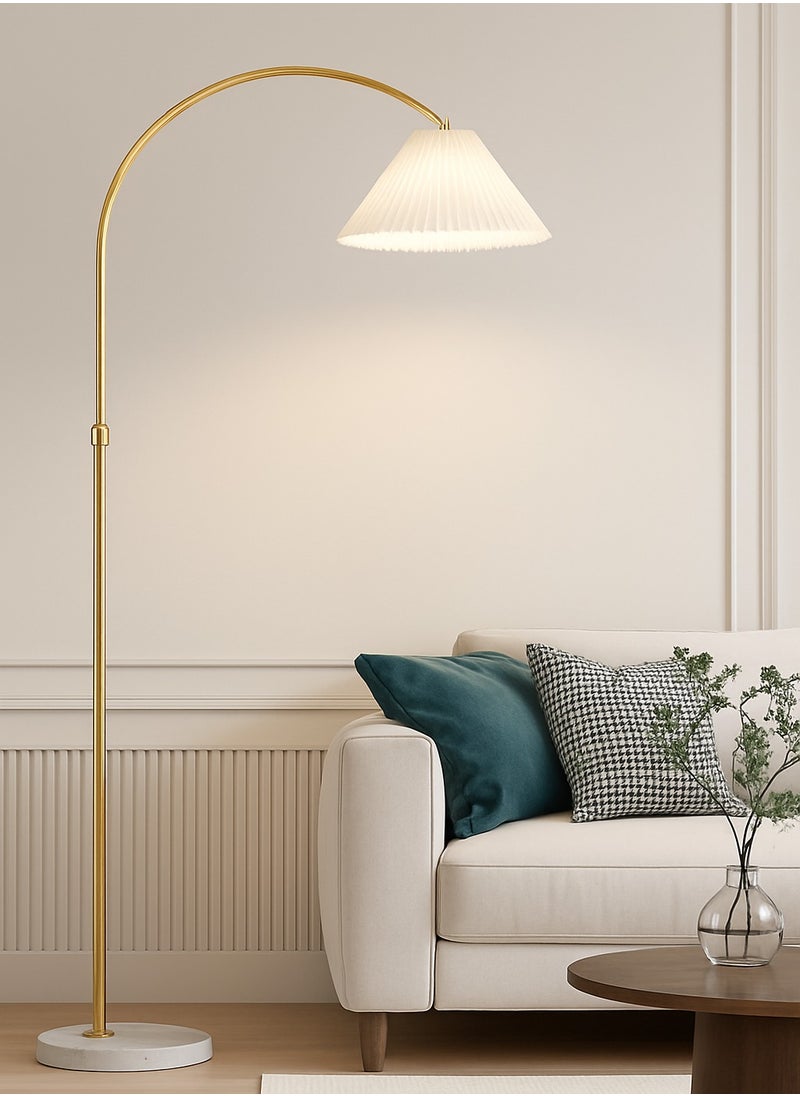 ضوء كامل - مصباح أرضي LED مع رف وتصميم مطوي، 3 ألوان إضاءة، قابل لتعديل السطوع، مع جهاز تحكم عن بُعد، مثالي لغرفة النوم أو المعيشة أو المكتب، 12 واط، 172×30 سم - Image 1