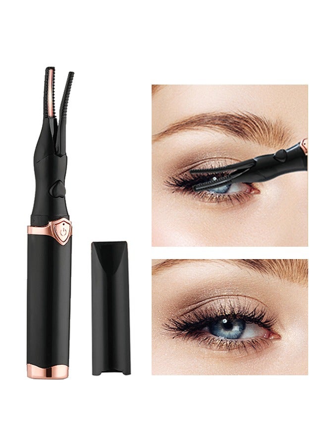 Generic Heated Eyelash Curler, Mini Electric Eyelash Curler, Portable Makeup Electric Eyelash Curling, USB Rechargeable Finalize Eyelash Tool Beauty Tools for Women (Black)  - Image 1
