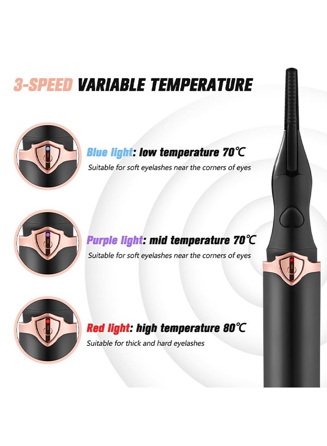 Generic Heated Eyelash Curler, Mini Electric Eyelash Curler, Portable Makeup Electric Eyelash Curling, USB Rechargeable Finalize Eyelash Tool Beauty Tools for Women (Black)  - Image 4
