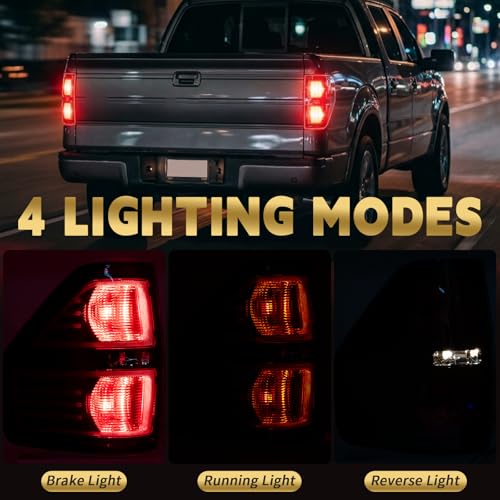 VPIMOZO Brake Tail Light Assembly Compatible With 2009 2010 2011 2012 2013 2014 Ford F150 Rear taillights Pickup Truck Smoked (Driver and Passenger Side) - Image 5