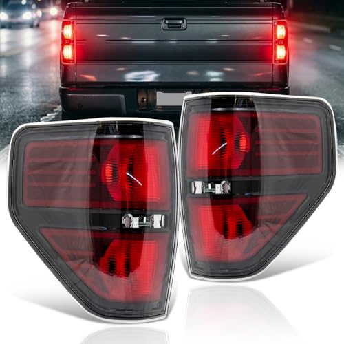 VPIMOZO Brake Tail Light Assembly Compatible With 2009 2010 2011 2012 2013 2014 Ford F150 Rear taillights Pickup Truck Smoked (Driver and Passenger Side) - Image 1