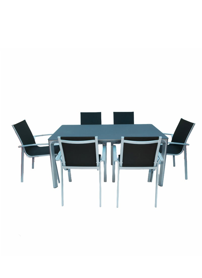 Swin Furniture Swin Elegant Outdoor Aluminum Alloy  6-Seater Outdoor Lounge Dining Set for Garden Balcony Terrace and Patio  - Image 1