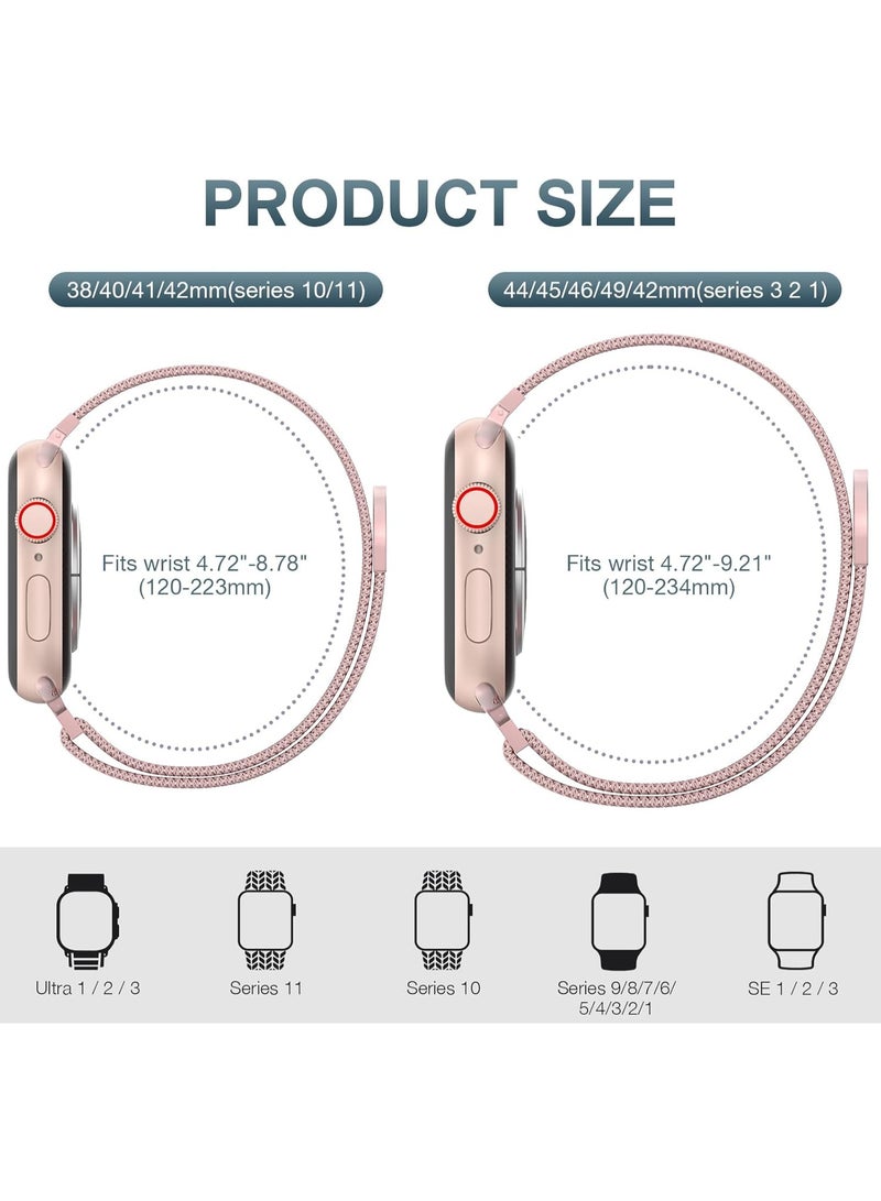general Original Stainless Steel Mesh Loop Compatible with Apple Watch 38mm 40mm 41mm 42mm 44mm 45mm 46mm 49mm Women Men, Magnetic Clasp Replacement for iWatch Bands Series 11 10 9 8 7 6 5 4 Ultra SE 3 2 1 - Image 2