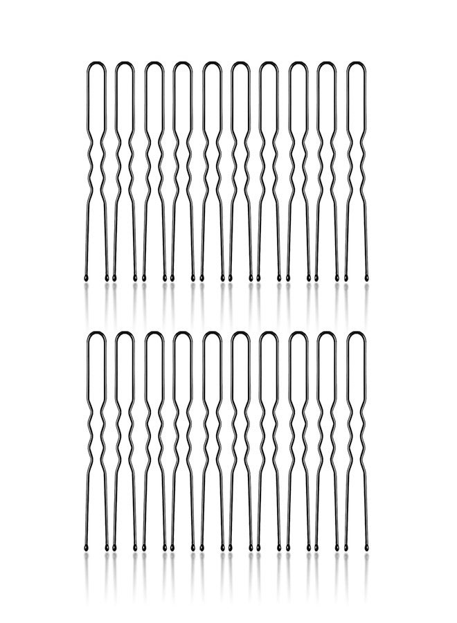 Sanas U Shape Bobby Pins Black (20 Pcs) Hair Pins For Juda Bun Hair Clips For Women & Girls Strong Grip Metal Hair Styling Accessories For Updo Hairstyles (20 Pcs) - Image 1