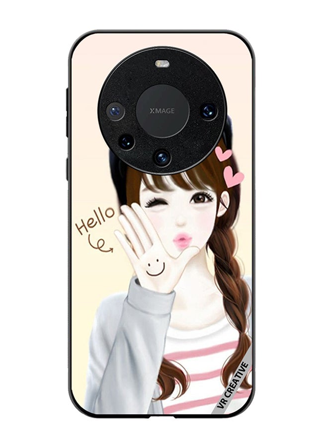 VR CREATIVE Protective Case Cover For Huawei Mate 60 Pro Plus Hello Girl Design Multicolour - Image 1