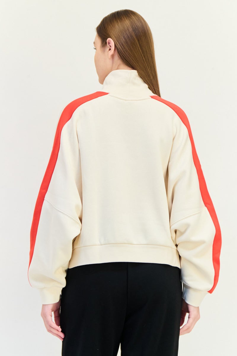 adidas Originals Women Sportswear Fit Long Sleeve Outdoor Sweatshirt, Ivory  - Image 3