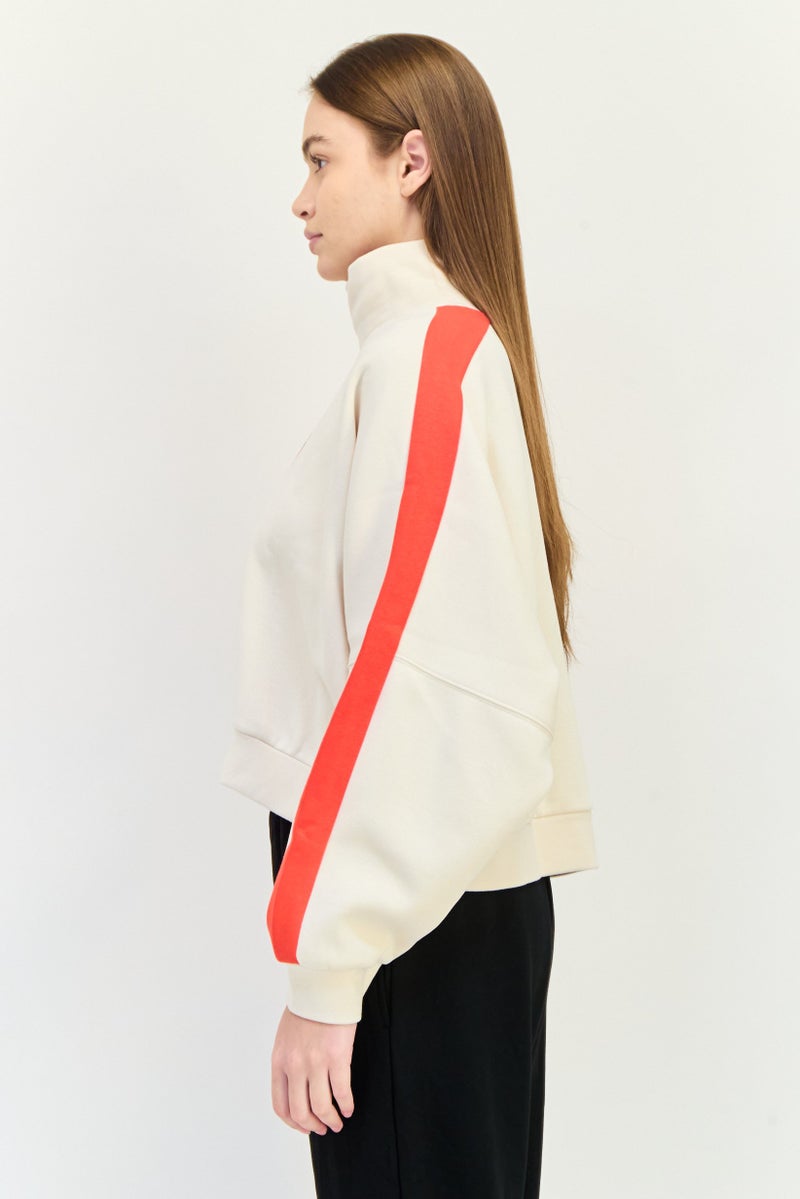 adidas Originals Women Sportswear Fit Long Sleeve Outdoor Sweatshirt, Ivory  - Image 2