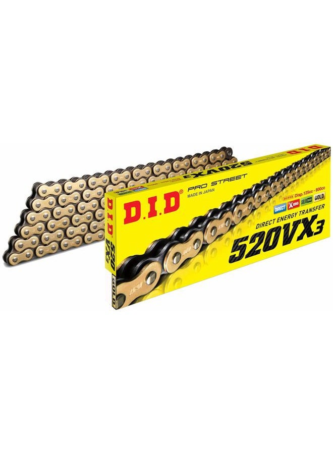 520VX3 Gold X-Ring Chain 106 Link