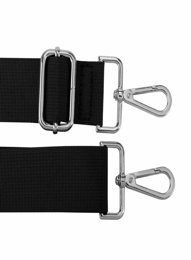 ZANQANO Purse Straps Replacement Crossbody Bag Solid Thick Grosgrain Ribbon (Black,Silver Hardware) - Image 4