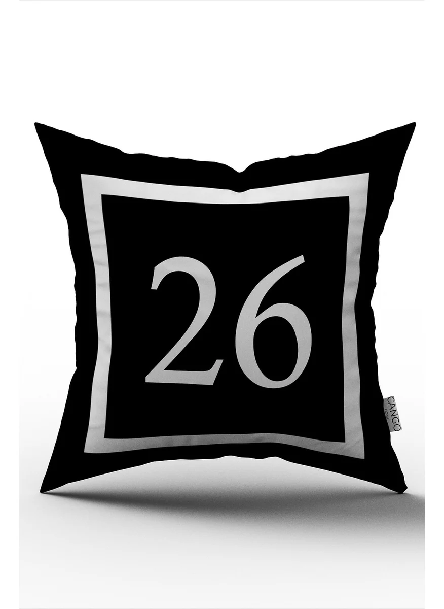 Cango Home Digital Printing Throw Pillow Cover with Numbers 26