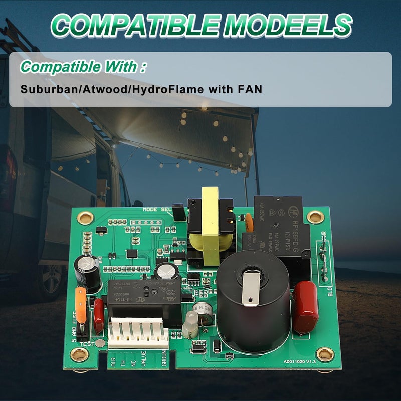 Fexhull Fan 50 Plus PINS Universal Ignitor Board with Fan Control for 12V DC RV and Camper Furnaces - Image 2