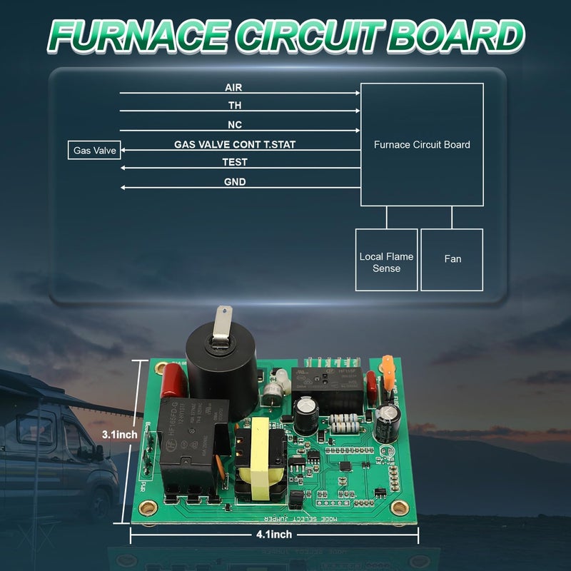 Fexhull Fan 50 Plus PINS Universal Ignitor Board with Fan Control for 12V DC RV and Camper Furnaces - Image 3