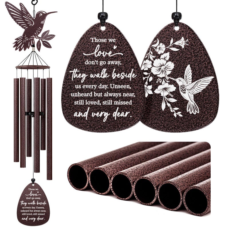 SteadStyle Memorial Wind Chimes for Loss of Loved One, Hummingbird Wind Chimes,Sympathy Gifts for Loss of Loved One, Bereavement Gifts Idea,Home Decor Outdoor Garden Patio (37 in) (Those We) - Image 1