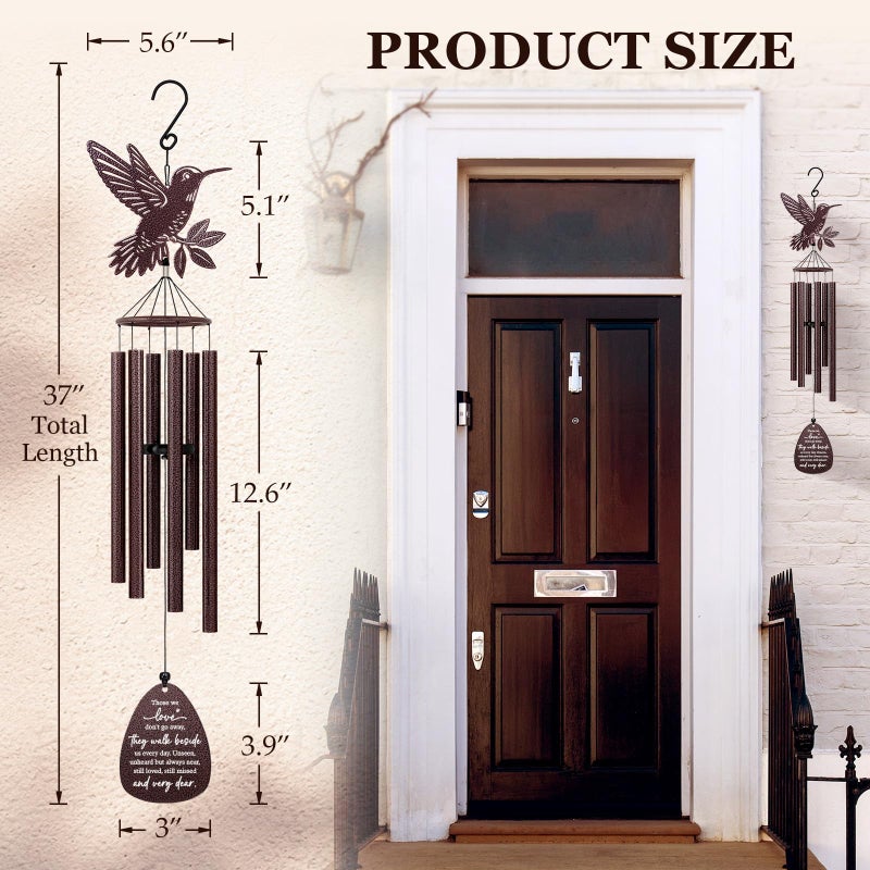 SteadStyle Memorial Wind Chimes for Loss of Loved One, Hummingbird Wind Chimes,Sympathy Gifts for Loss of Loved One, Bereavement Gifts Idea,Home Decor Outdoor Garden Patio (37 in) (Those We) - Image 4