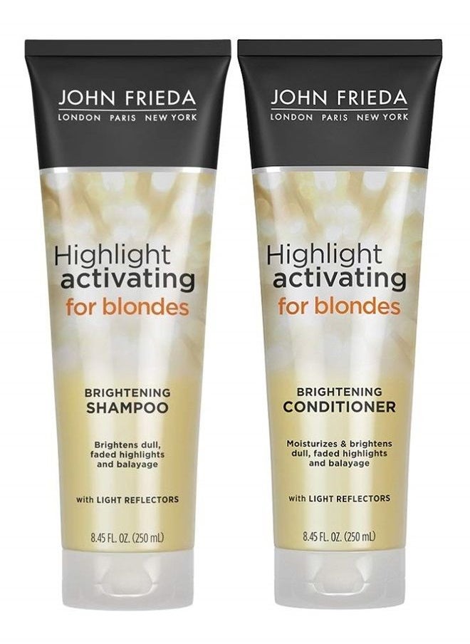 John Frieda - Sheer Blonde Highlight Activating Enhancing, DUO set Shampoo + Conditioner (for Lighter Blondes), 8.45 Ounce, 1 each - Image 1