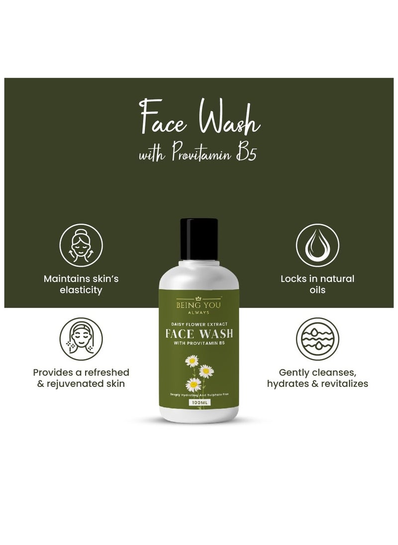 Being You- Always - Daisy Flower Extract Face Wash with Provitamin B5 |All Skin Types| Deeply Hydrating & Sulphate Free - 100 ml - Image 1