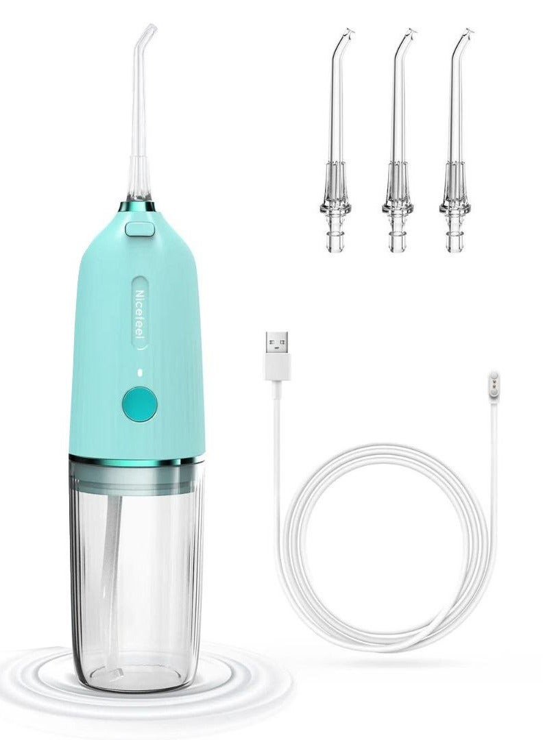 Nicefeel Mini Dental Water Flosser Cordless Portable Dental Water Flosser Dental Oral Irrigator High Capacity Battery Easy to Use Single Button Operation for Home and Travel 130ML - Image 1