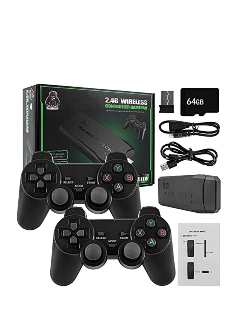 Console Game HD Video Game Console – 64GB Classic Retro Game Stick with 2.4G Dual Wireless Controllers | 10,000+ Built-in Games | Plug & Play TV Game Console