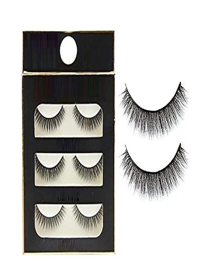 GOLD MAX Black Handmade Natural Thick Long Polyester False Eyelashes with Eye Glue - Image 3