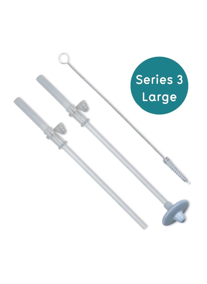 TUM TUM - Tippy Up Cups - Replacement Straws Plus Brush Set - Series 3, Large - Image 1