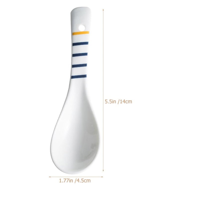 Japanese Style Small Ceramic Soup Spoons Set Of 4 Porcelain Kitchen Spoons For Home And Restaurant Use - Image 3