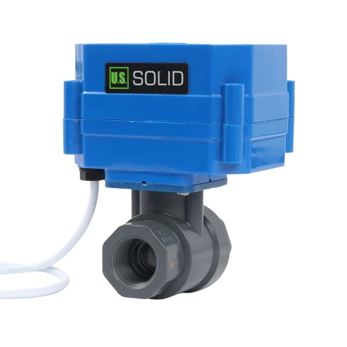 U.S. Solid US Solid 12 UPVC Motorized Ball Valve Plastic Electrical Ball Valve with Standard Port 2 Wire Auto Return 924V ACDC Normally Open - Image 1