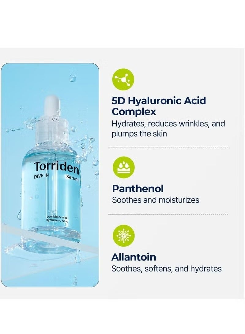 Torriden Torriden DIVE-IN Low-Molecular Hyaluronic Acid Serum, 1.69 fl oz | Fragrance-free Face Serum for Dry, Dehydrated, Oily Skin | Vegan, Clean, Cruelty-Free Korean Skin Care - Image 3