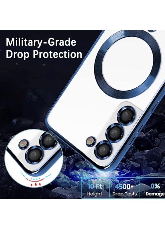 MIGOFAST Magnetic Clear Case for Samsung Galaxy S24 Plus with Camera Lens Protector Magsafe Compatible Electroplated Soft TPU Shockproof Case for Galaxy S24 Plus  Blue - Image 4